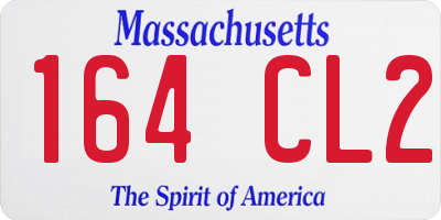 MA license plate 164CL2