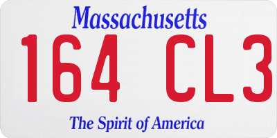 MA license plate 164CL3