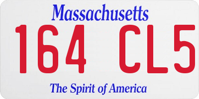 MA license plate 164CL5