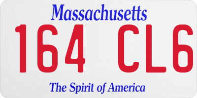 MA license plate 164CL6