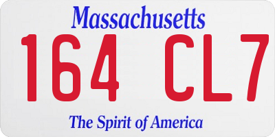 MA license plate 164CL7