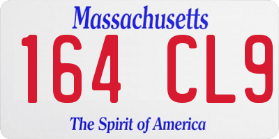 MA license plate 164CL9