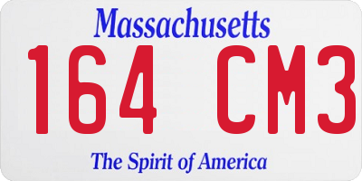 MA license plate 164CM3