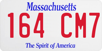 MA license plate 164CM7