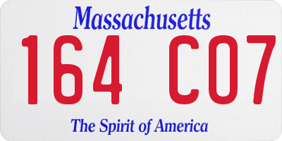 MA license plate 164CO7