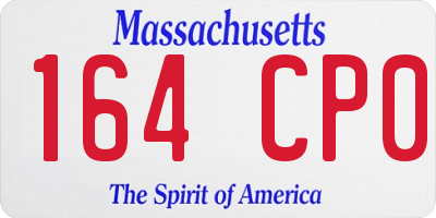 MA license plate 164CP0