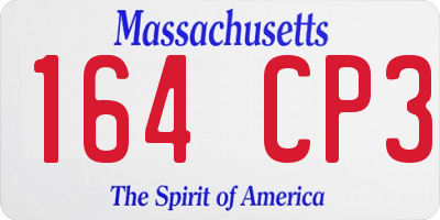 MA license plate 164CP3