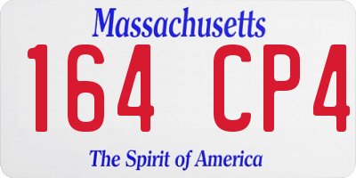 MA license plate 164CP4