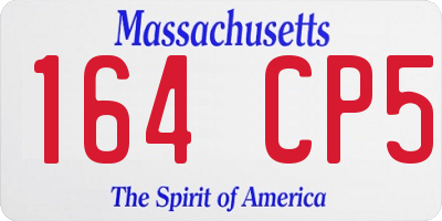 MA license plate 164CP5