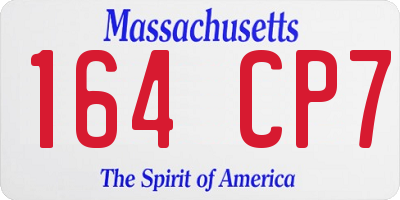 MA license plate 164CP7