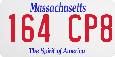 MA license plate 164CP8