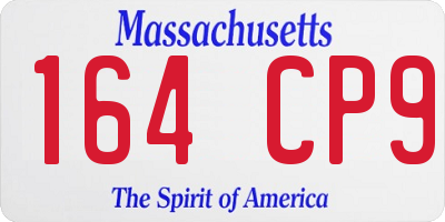 MA license plate 164CP9