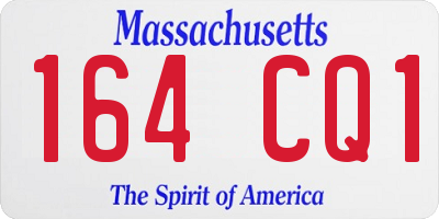 MA license plate 164CQ1