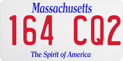 MA license plate 164CQ2