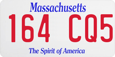 MA license plate 164CQ5