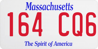 MA license plate 164CQ6