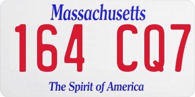 MA license plate 164CQ7