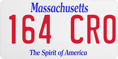 MA license plate 164CR0