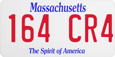 MA license plate 164CR4