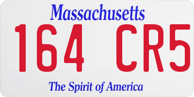 MA license plate 164CR5