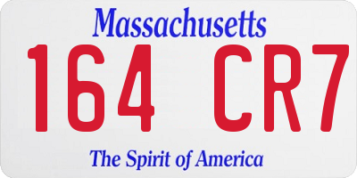 MA license plate 164CR7