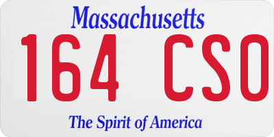 MA license plate 164CS0