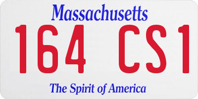 MA license plate 164CS1