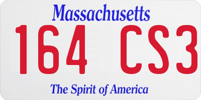 MA license plate 164CS3