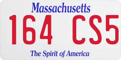 MA license plate 164CS5
