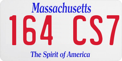 MA license plate 164CS7