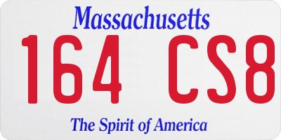 MA license plate 164CS8