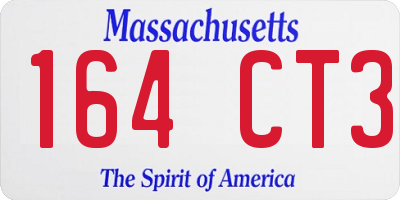 MA license plate 164CT3