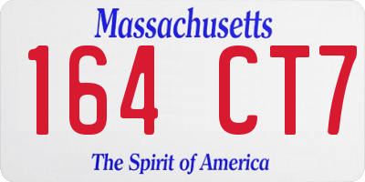 MA license plate 164CT7
