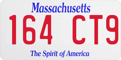 MA license plate 164CT9