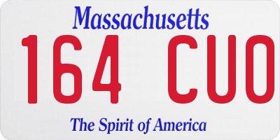 MA license plate 164CU0