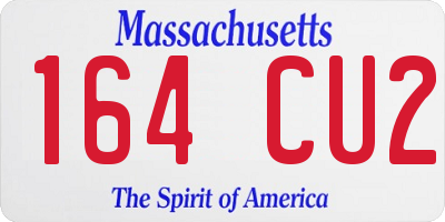 MA license plate 164CU2