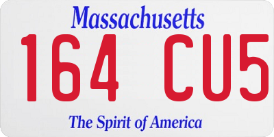 MA license plate 164CU5