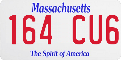 MA license plate 164CU6