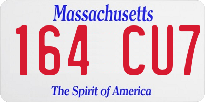 MA license plate 164CU7