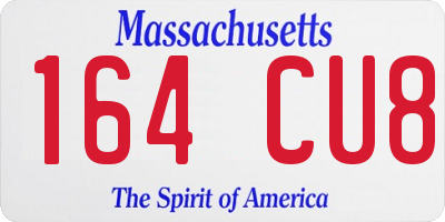 MA license plate 164CU8