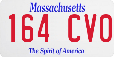 MA license plate 164CV0