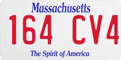 MA license plate 164CV4