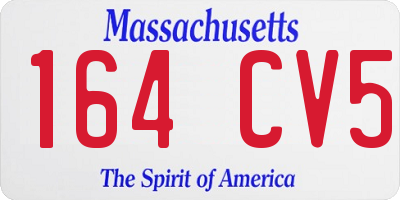 MA license plate 164CV5