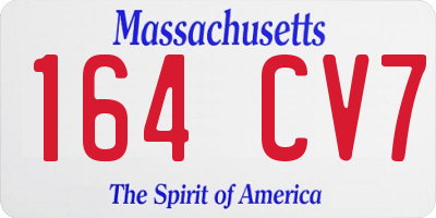 MA license plate 164CV7