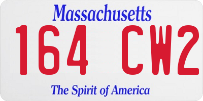 MA license plate 164CW2