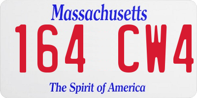 MA license plate 164CW4