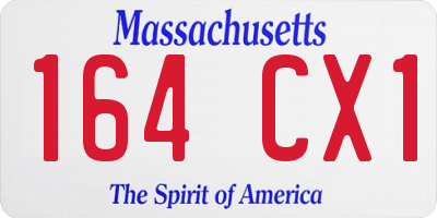 MA license plate 164CX1