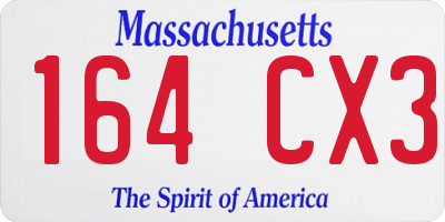 MA license plate 164CX3