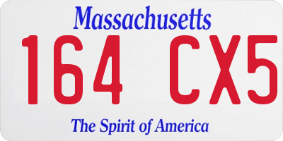MA license plate 164CX5