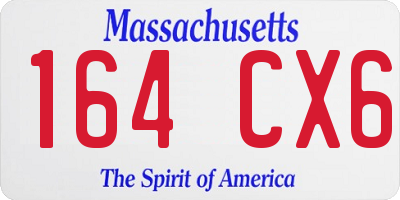 MA license plate 164CX6